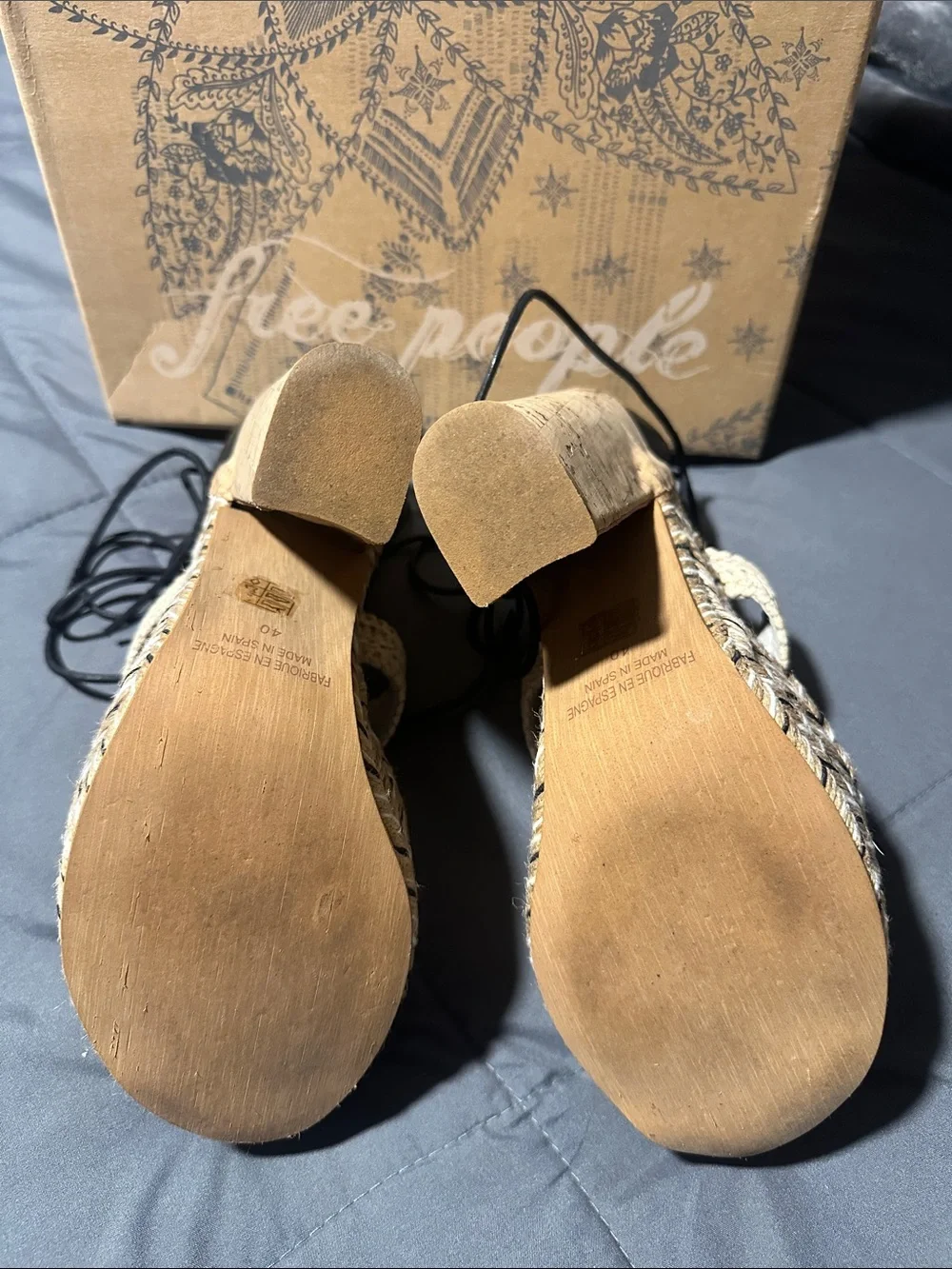 Free People High Society Black & Natural Platform Heel